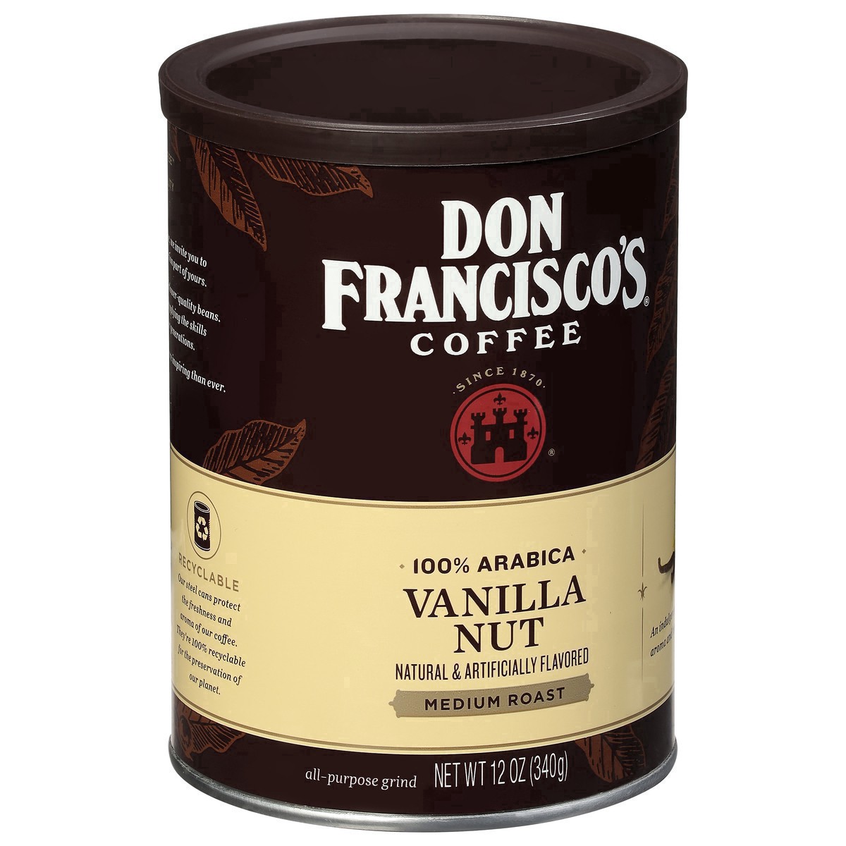 slide 36 of 50, Don Francisco's Vanilla Nut Flavored Ground Coffee, 12 oz Can, 12 oz