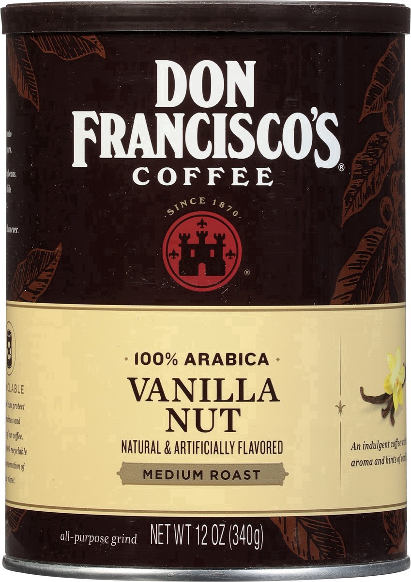 slide 18 of 50, Don Francisco's Vanilla Nut Flavored Ground Coffee, 12 oz Can, 12 oz