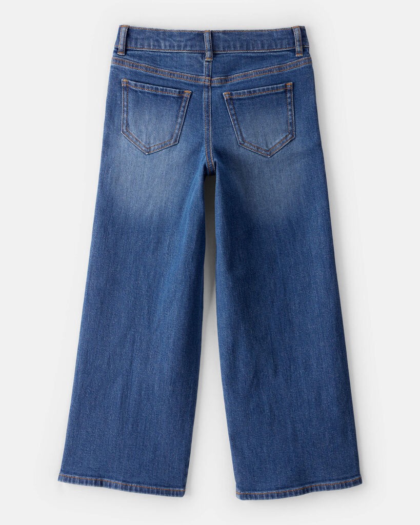 slide 2 of 3, Oshkosh Girls Denim Wide-Leg Jeans - Dark Wash Blue 4, 1 ct