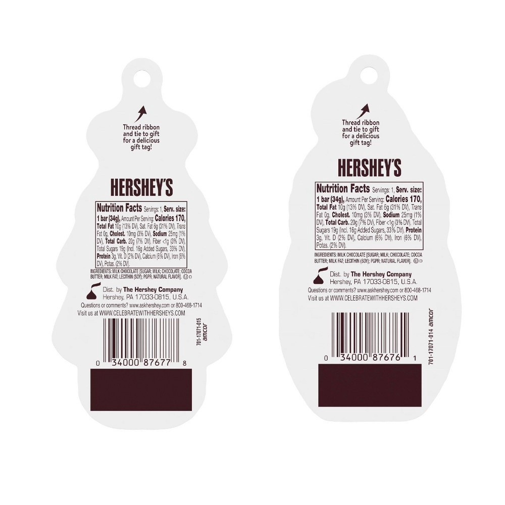 slide 3 of 4, Hershey's Milk Chocolate Santa Gift Tag Holiday Candy, 1.2 oz