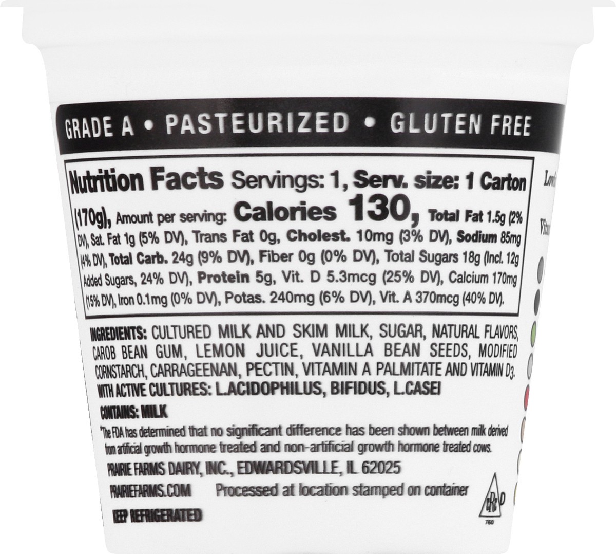 slide 8 of 9, Prairie Farms Lowfat Blended Vanilla Bean Yogurt 6 oz, 6 oz