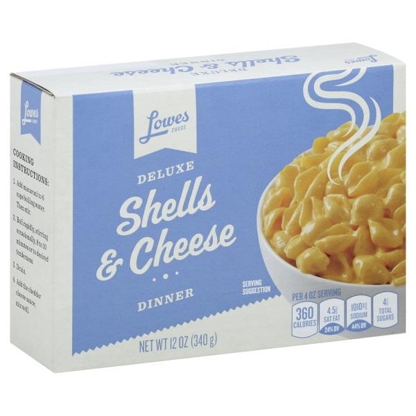 slide 1 of 1, Lowes Foods Deluxe Dinner Shells & Cheese, 12 oz