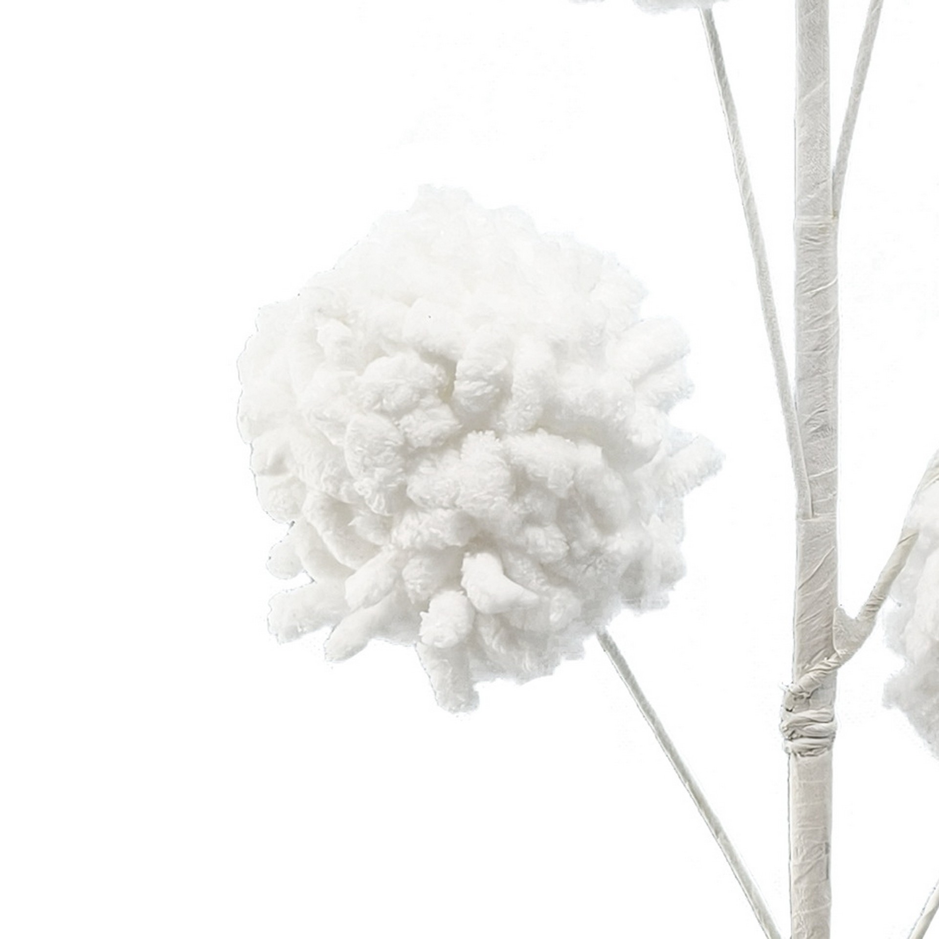 slide 3 of 3, 27" White Pom Pom Stem By Ashland, 5 in x 3 in x 27 in