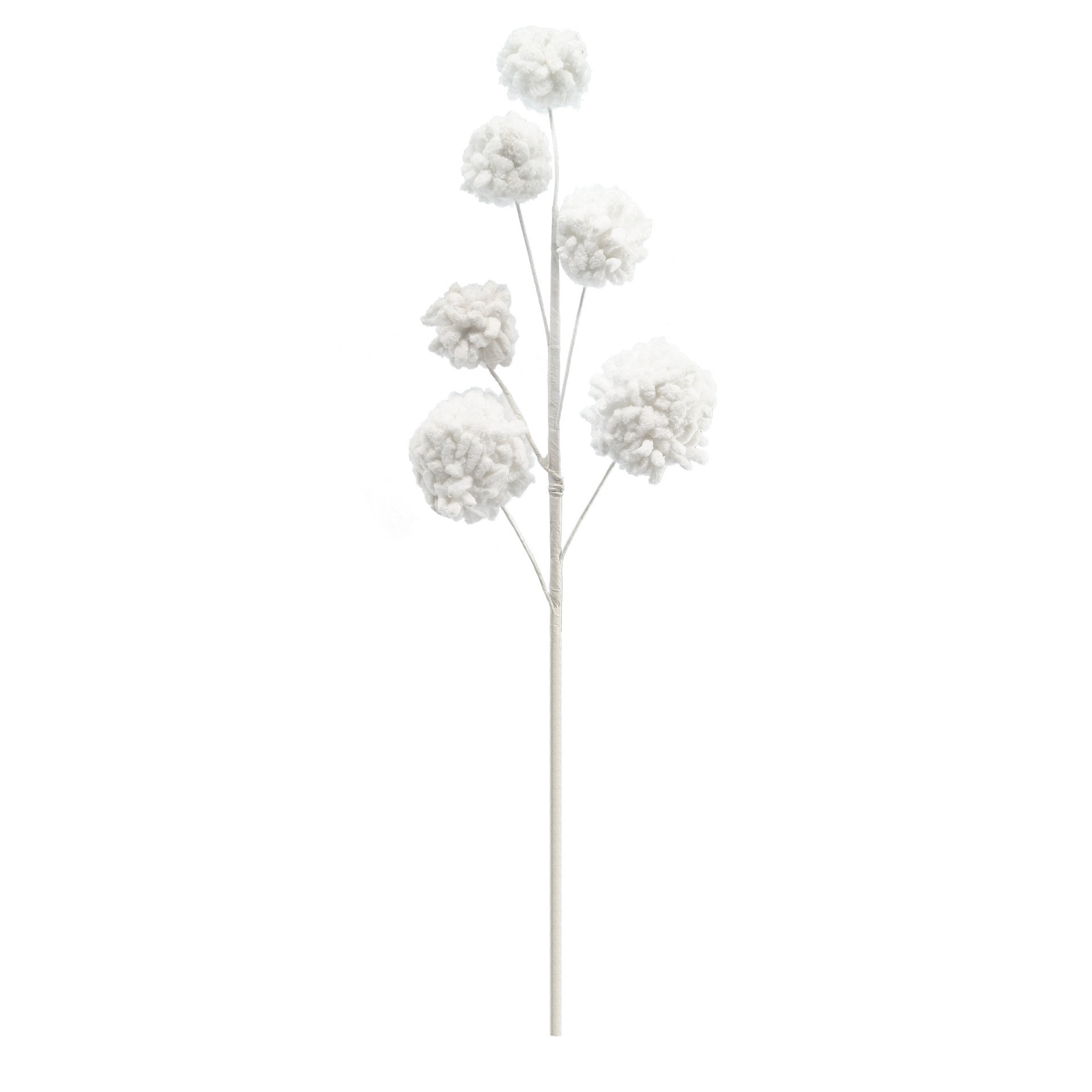 slide 2 of 3, 27" White Pom Pom Stem By Ashland, 5 in x 3 in x 27 in