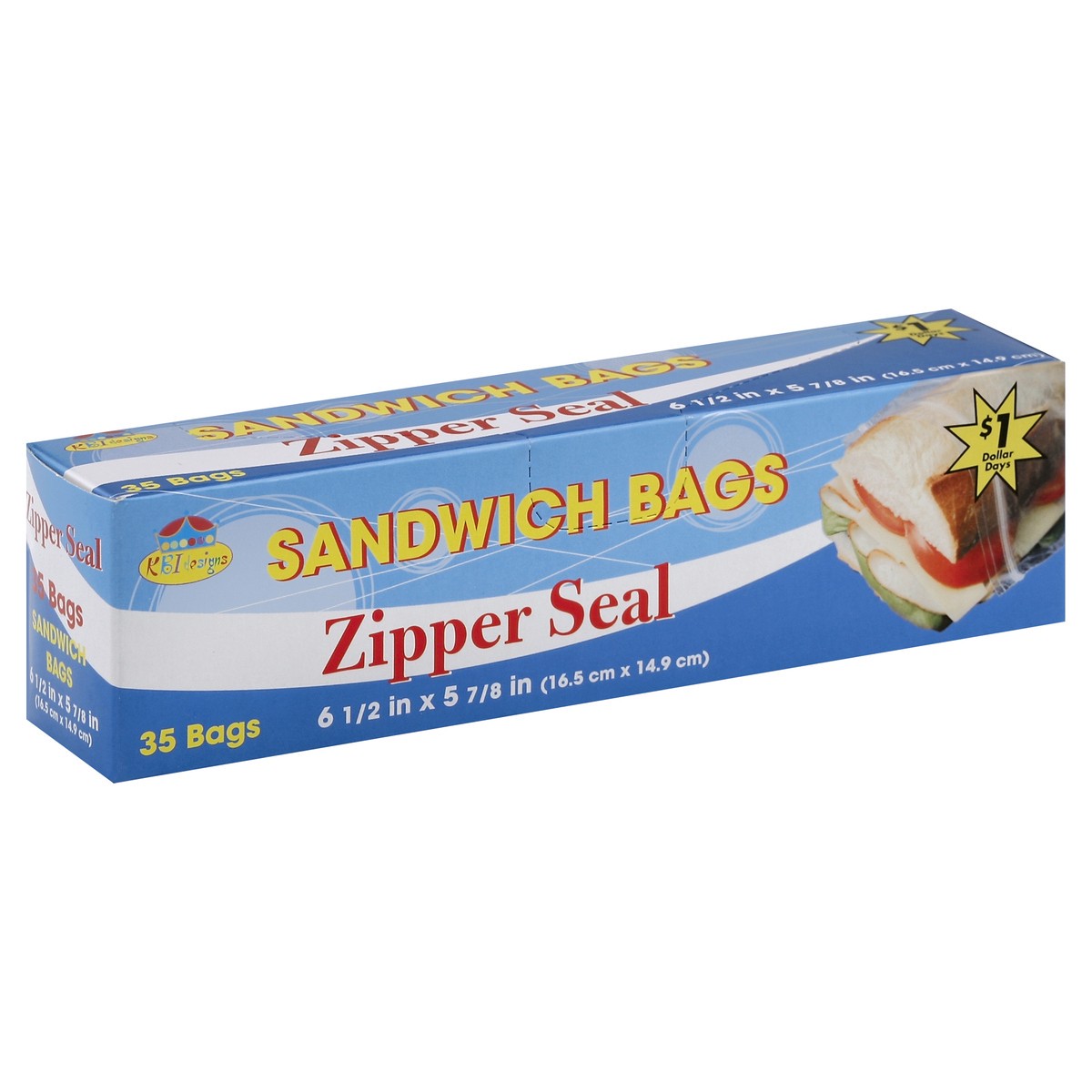 slide 4 of 4, KBI Designs Sandwich Bags 35 ea, 35 ct