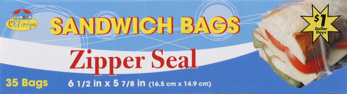 slide 1 of 4, KBI Designs Sandwich Bags 35 ea, 35 ct