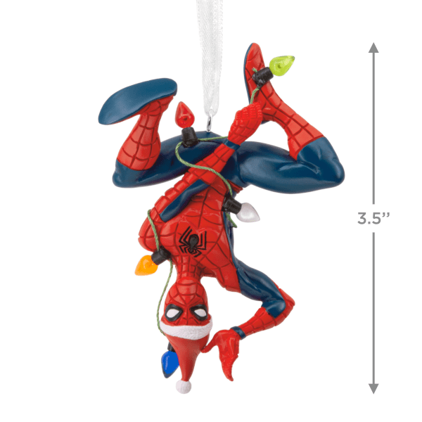 slide 5 of 6, Hallmark Christmas Ornament (Marvel Spider-Man Hanging From Lights), 1 ct