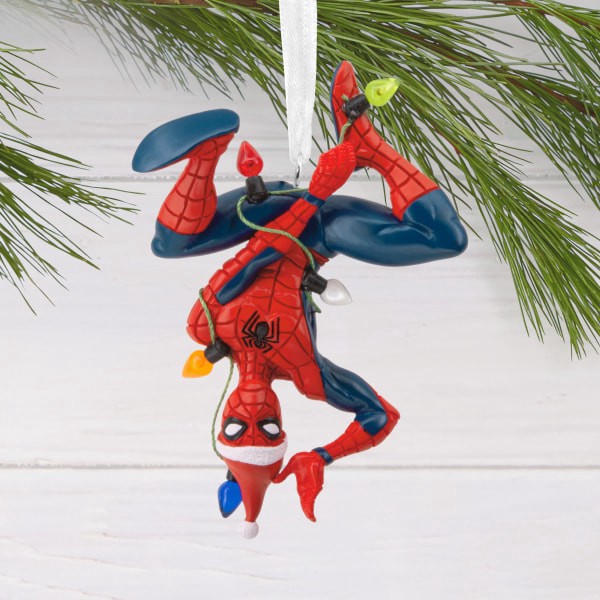 slide 4 of 6, Hallmark Christmas Ornament (Marvel Spider-Man Hanging From Lights), 1 ct