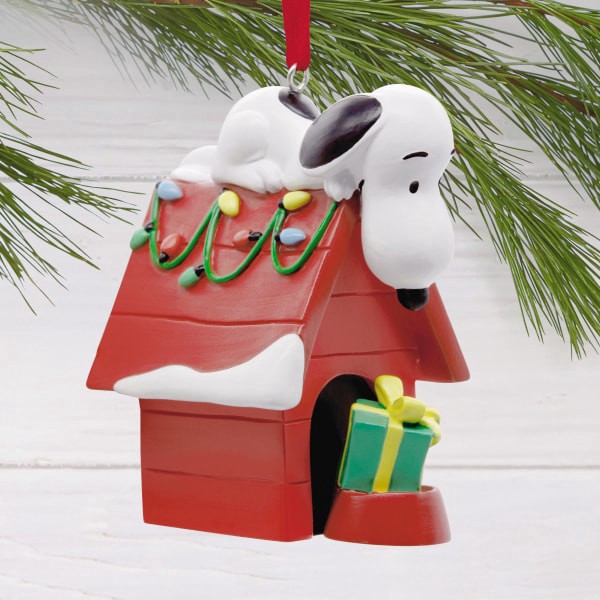 slide 3 of 6, Hallmark Christmas Ornament (Peanuts Snoopy on Holiday Doghouse), 1 ct