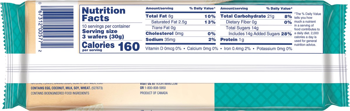 slide 7 of 9, Voortman Bakery Voortman Coconut Creme Wafer, 10.6 oz