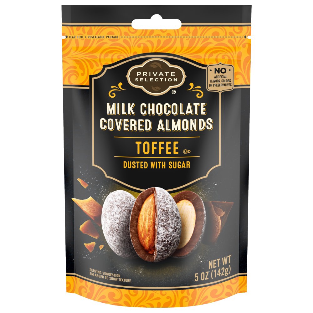 slide 2 of 2, Private Selection Milk Chocolate Toffee Almonds, 5 oz