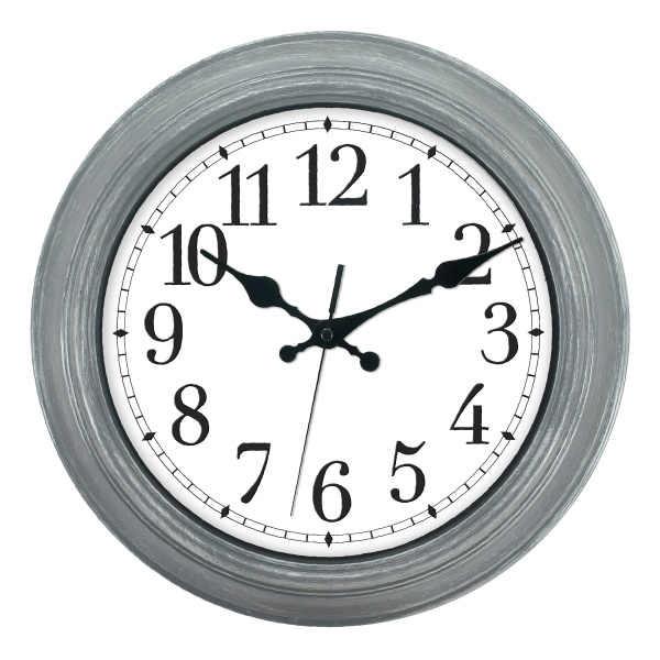 slide 1 of 1, Realspace Round Wall Clock, 13'', Wiped Gray, 1 ct