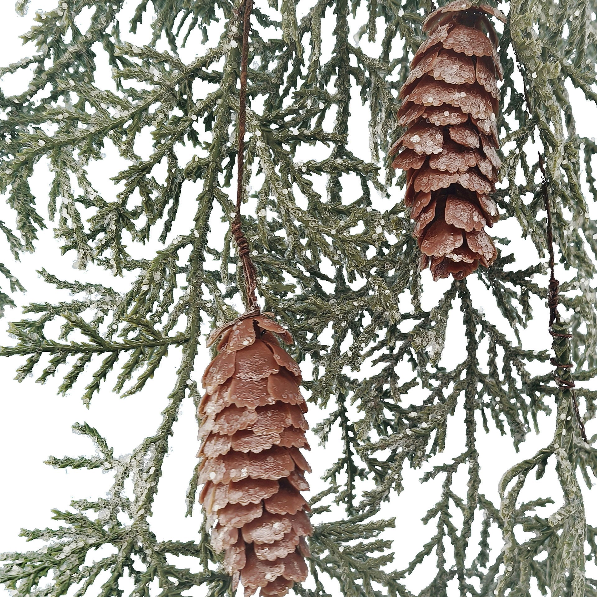 slide 3 of 3, 35" Hanging Greenery & Pinecone Stem By Ashland, 5 in x 2 in x 35 in