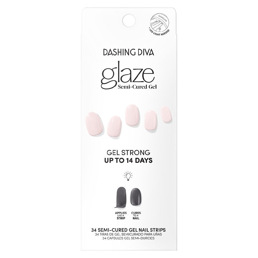slide 1 of 1, Dashing Diva Glaze Semi-Cured Press-On Gel Nail Strips, 1 ct