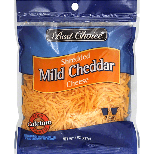 slide 1 of 3, Best Choice Shredded Mild Cheddar Cheese, 8 oz