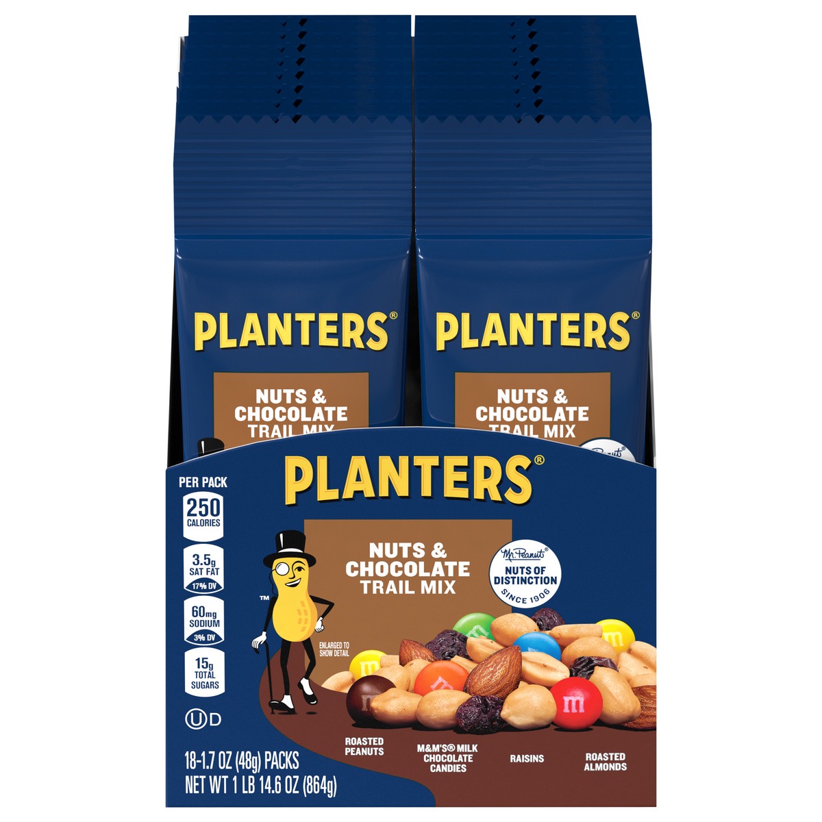 slide 12 of 13, Planters Nuts & Chocolate Trail Mix 18 - 1.7 oz Packs, 18 ct