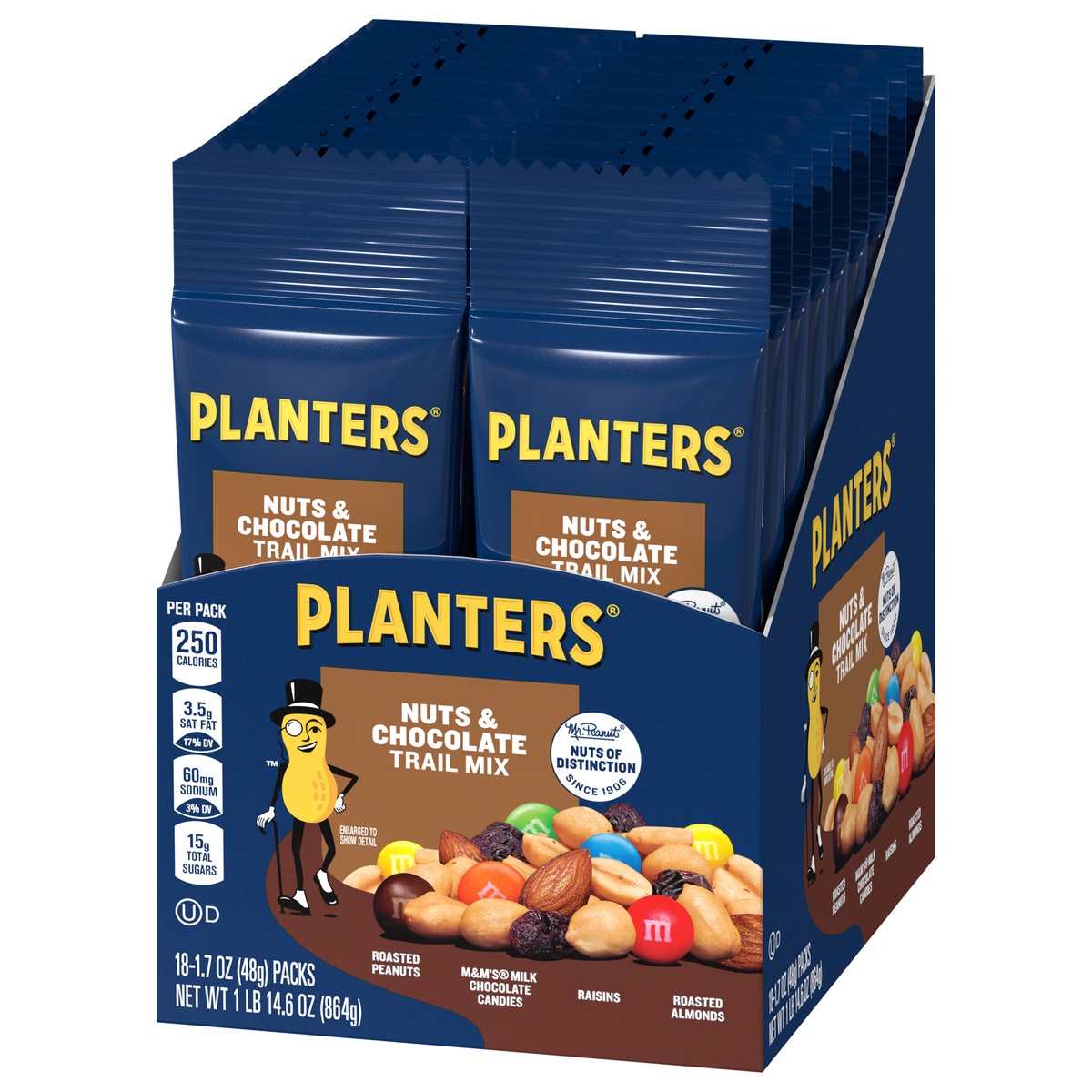 slide 10 of 13, Planters Nuts & Chocolate Trail Mix 18 - 1.7 oz Packs, 18 ct