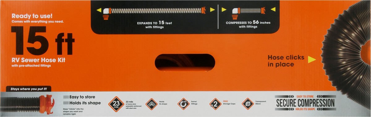 slide 5 of 9, Camco Rhinoflex Rv Sewer Hose Kit With Pre-Attached Swivel Fittings, 1 ct