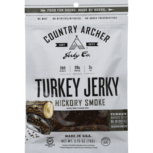 slide 2 of 5, Country Archer Hickory Smoked Turkey Jerky, 2.75 oz