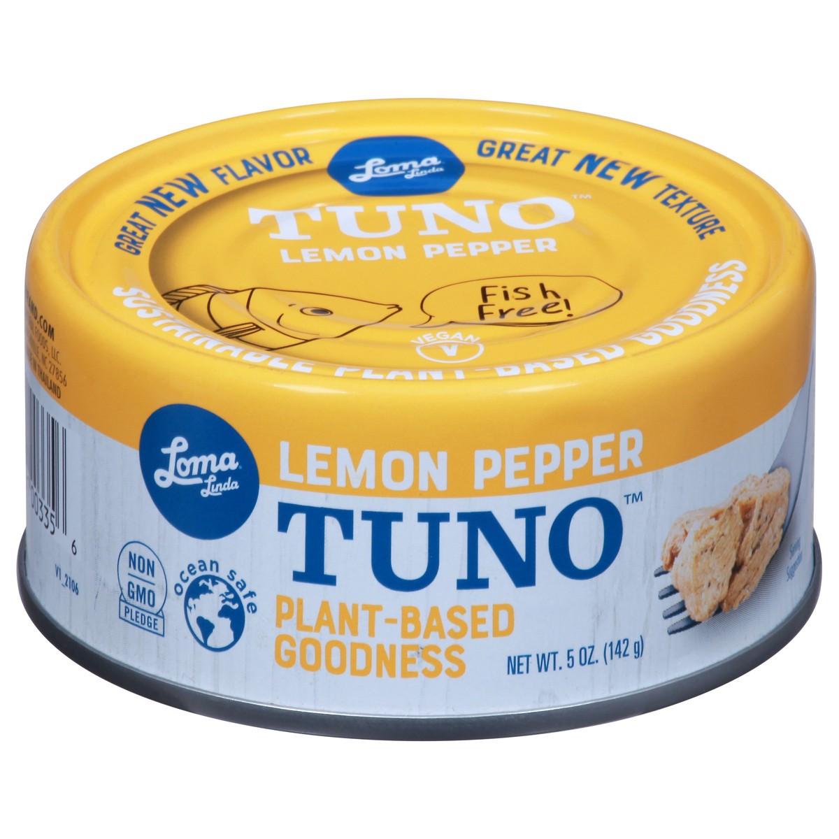 slide 1 of 9, Loma Linda Tuno Plant-Based - Lemon Pepper, 5 oz