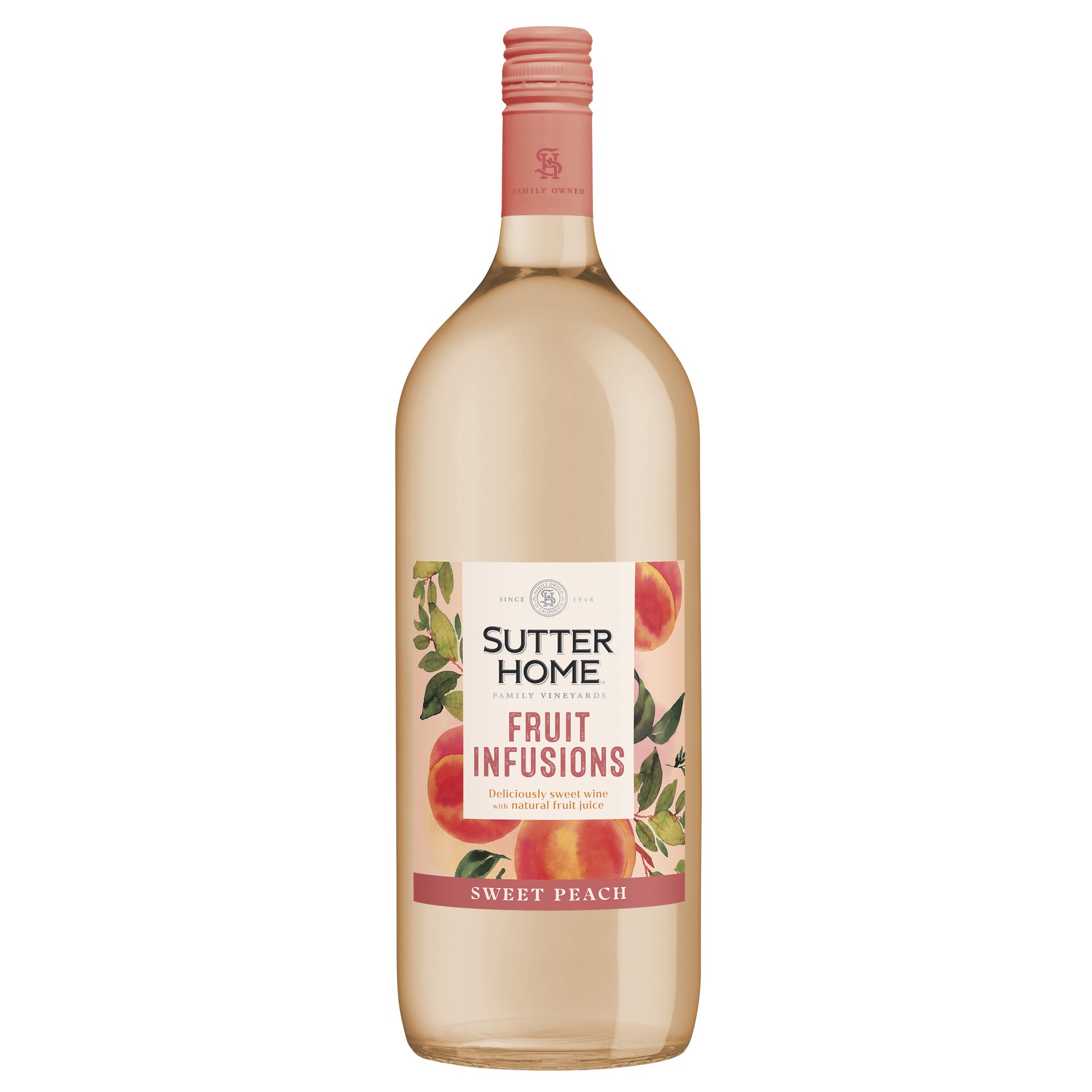 slide 1 of 1, Sutter Home Fruit Infusions Sweet Peach White Wine, 1.5L Wine Bottle, 1.50 liter