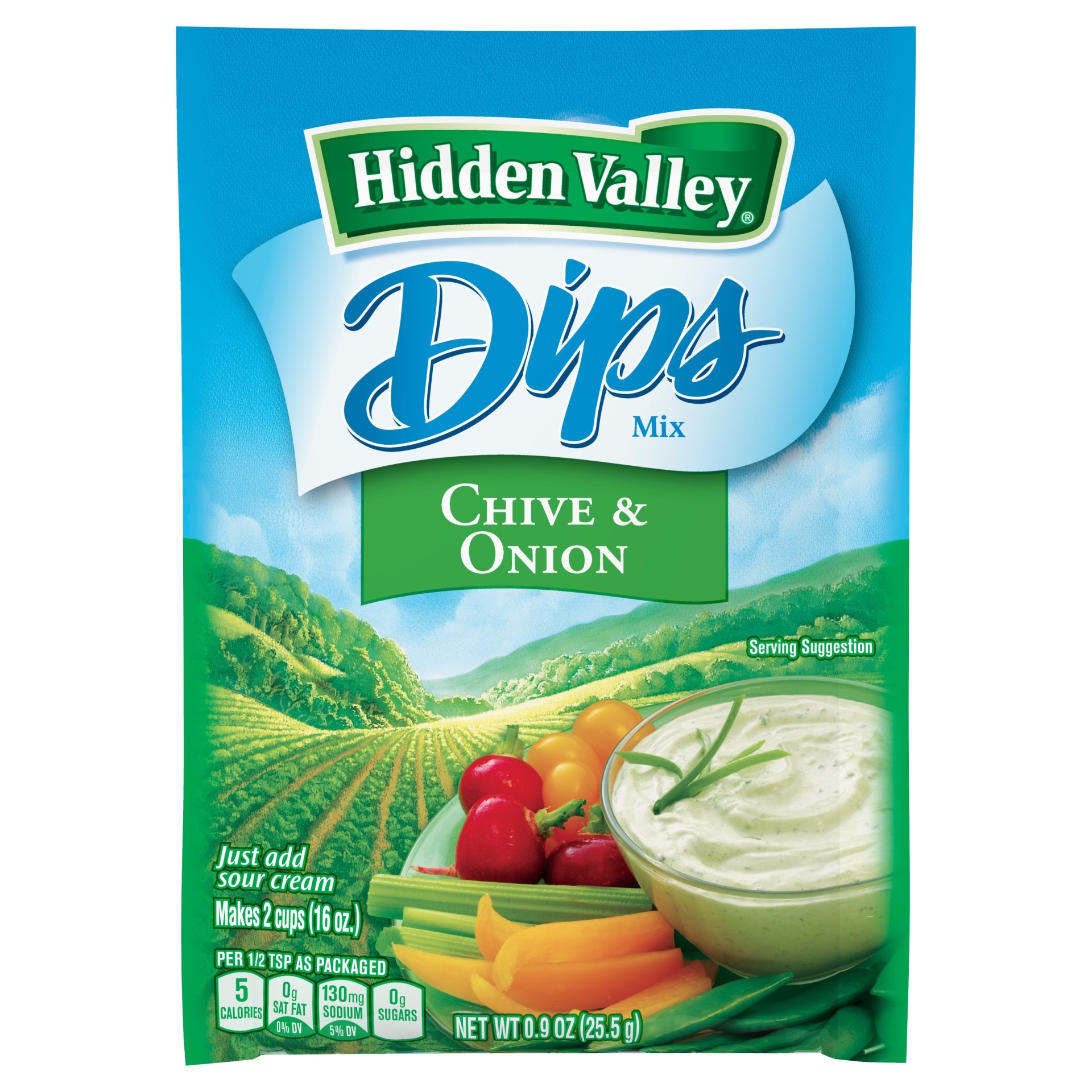 slide 1 of 1, Hidden Valley Dips Mix Chive & Onion, 0.9 oz