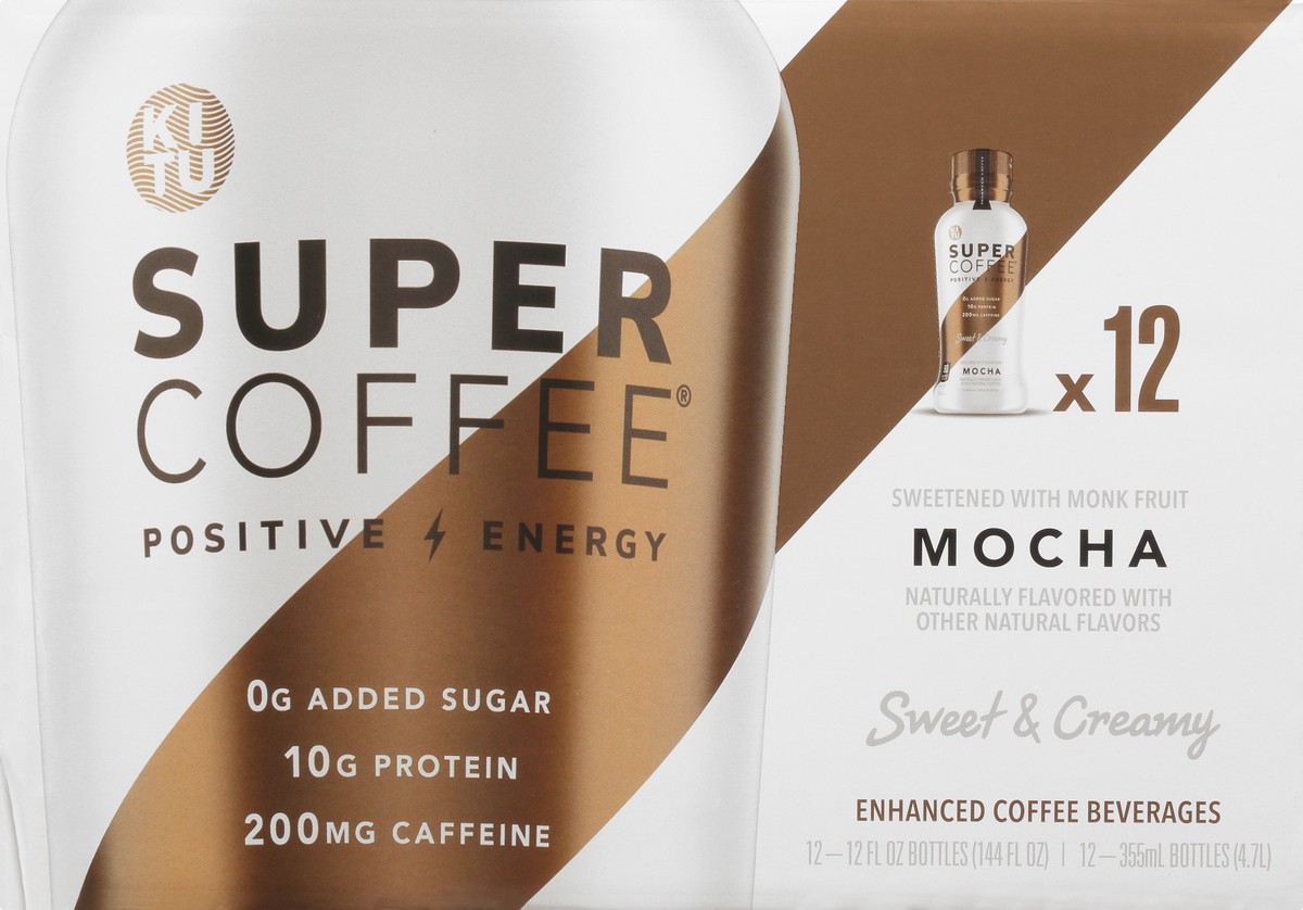 slide 3 of 10, KITU Super Coffee 12 Pack Sweet & Creamy Mocha Enhanced Coffee Beverages 12 ea - 12 ct, 12 ct