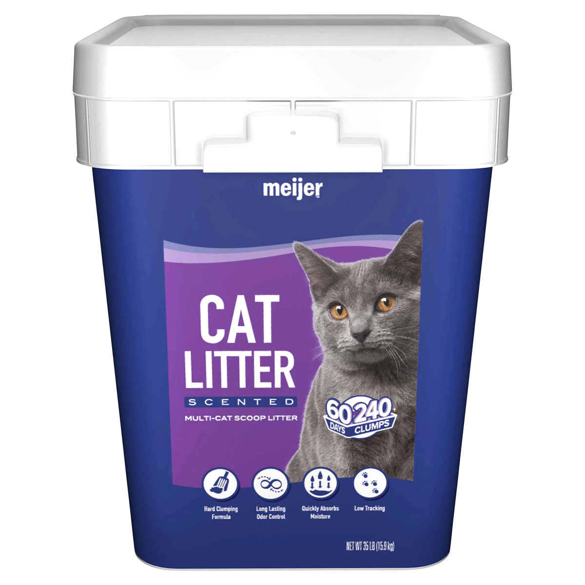 slide 1 of 5, Meijer Scented Scoopable Cat Litter, 35 lb