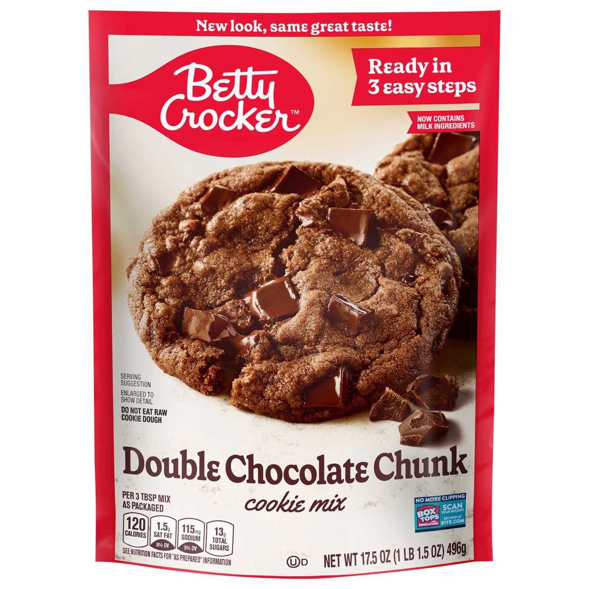 slide 1 of 1, Betty Crocker Double Chocolate Chunk Cookie Mix, 17.5 oz, 17.5 oz