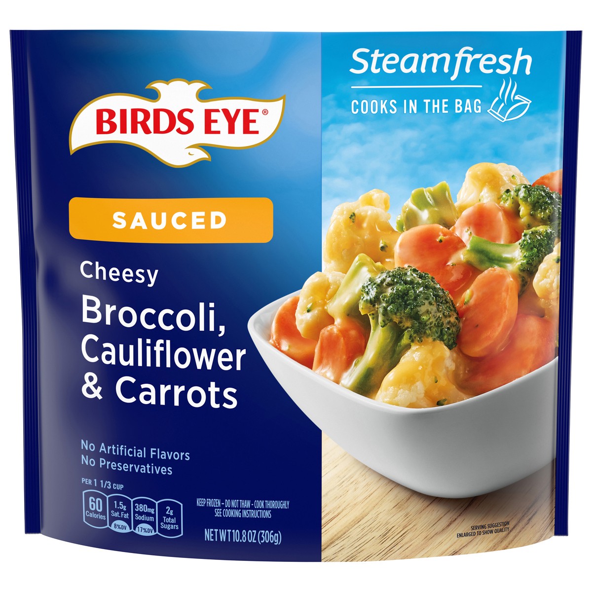 slide 1 of 5, Birds Eye Sauced Cheesy Broccoli, Cauliflower & Carrots 10.8 oz, 10.8 oz