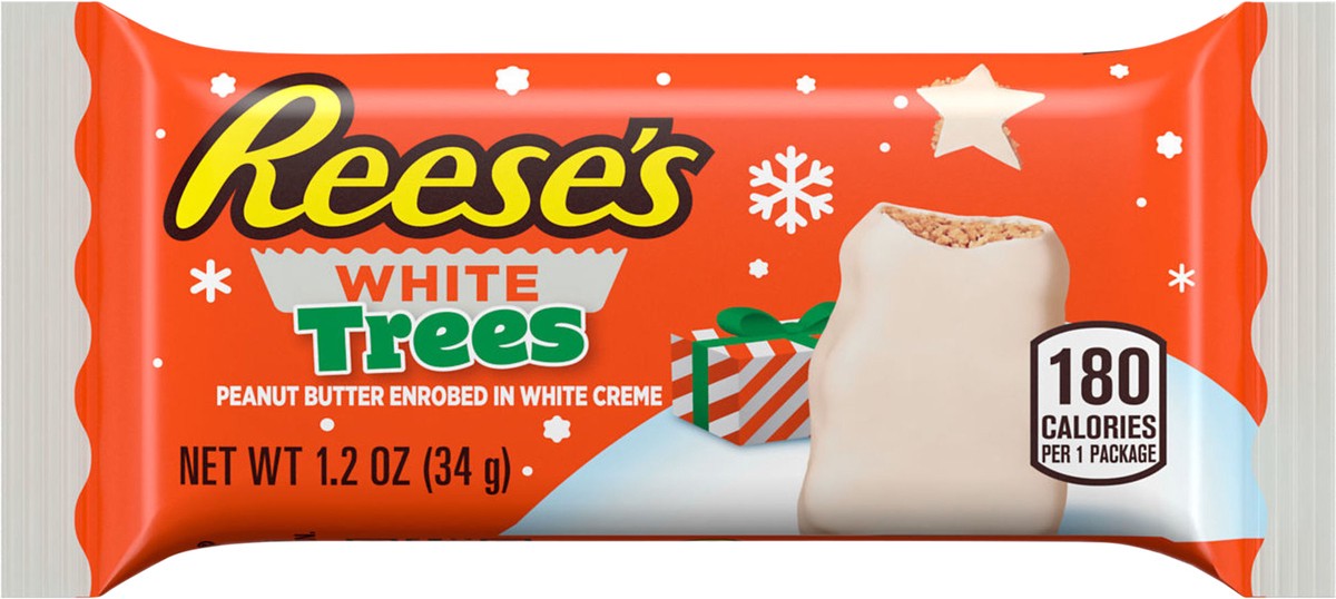 slide 3 of 3, Reese's White Creme Peanut Butter Trees, Christmas Candy Pack, 1.2 oz, 1.2 oz