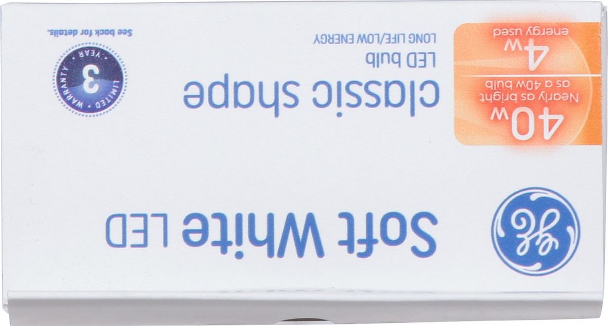 slide 9 of 9, GE 4 Watts Classic Shape Soft White Ceiling Fan LED Light Bulbs 2 Pack 2 ea, 2 ct