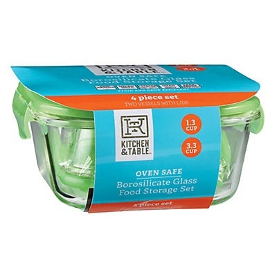 slide 1 of 1, Kitchen & Table Square Container Set Green, 1 ct