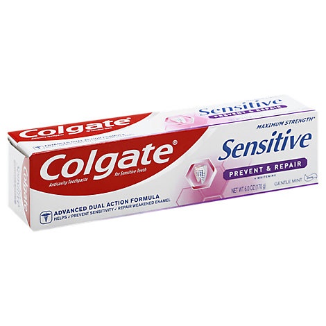 slide 1 of 1, Colgate Sensitive Toothpaste Maximum Strength Prevent & Repair Gentle Mint Paste, 6 oz