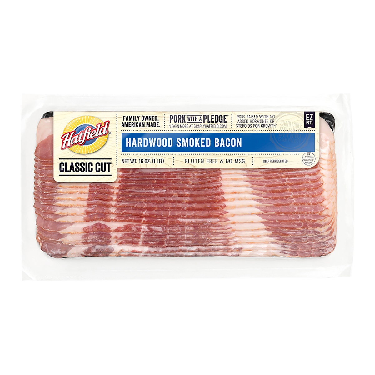 slide 1 of 1, Hatfield Classic Hardwood Smoked Bacon, 16 oz