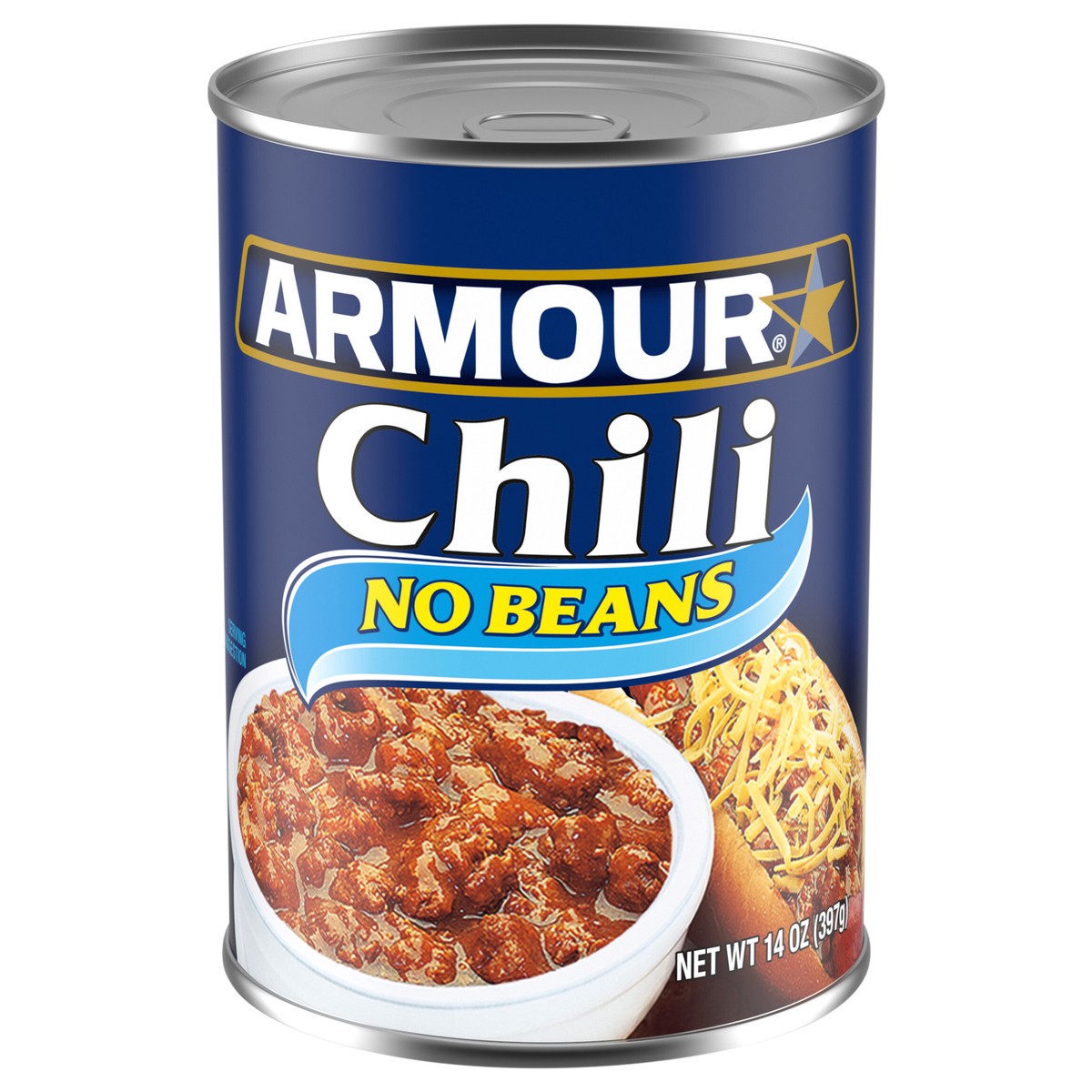 slide 1 of 4, Armour Star Chili with No Beans, 35g Protein Per Serving, Canned Food, 14 oz Can, 14 oz