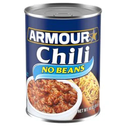 Armour Star Chili with No Beans, 35g Protein Per Serving, Canned Food, 14 oz Can
