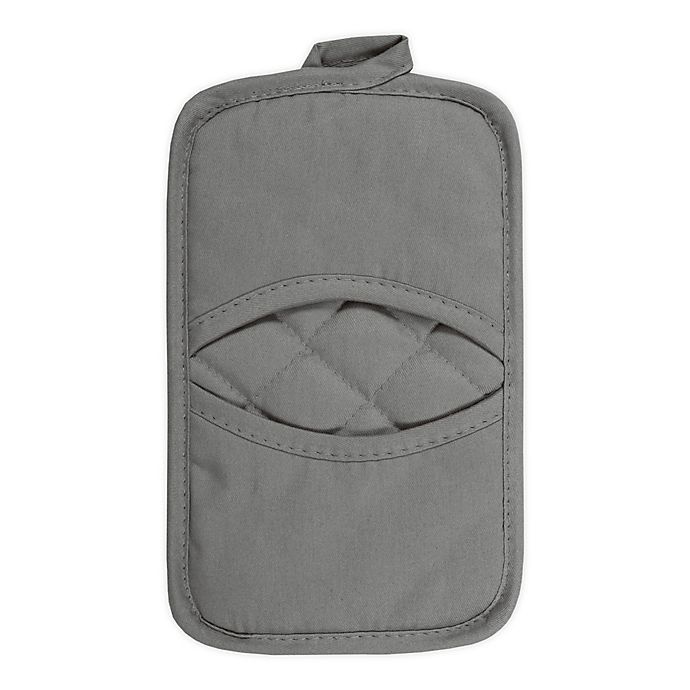 slide 1 of 4, KitchenSmart Colors Solid Pocket Pot Mitt - Grey, 1 ct