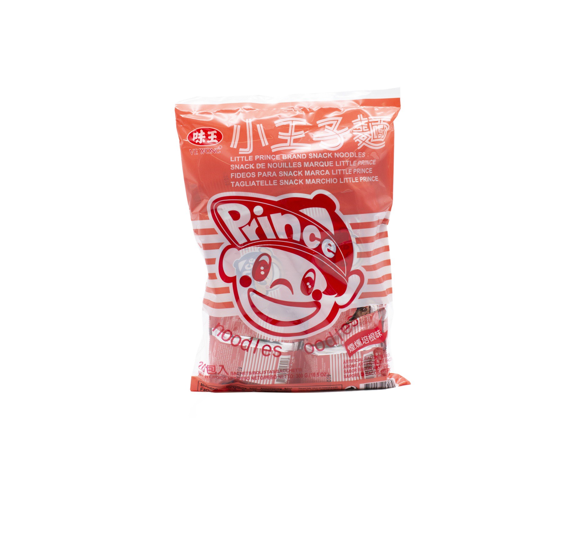 slide 1 of 1, Ve Wong Prince Bacon Noodle Snacks, 300 gram