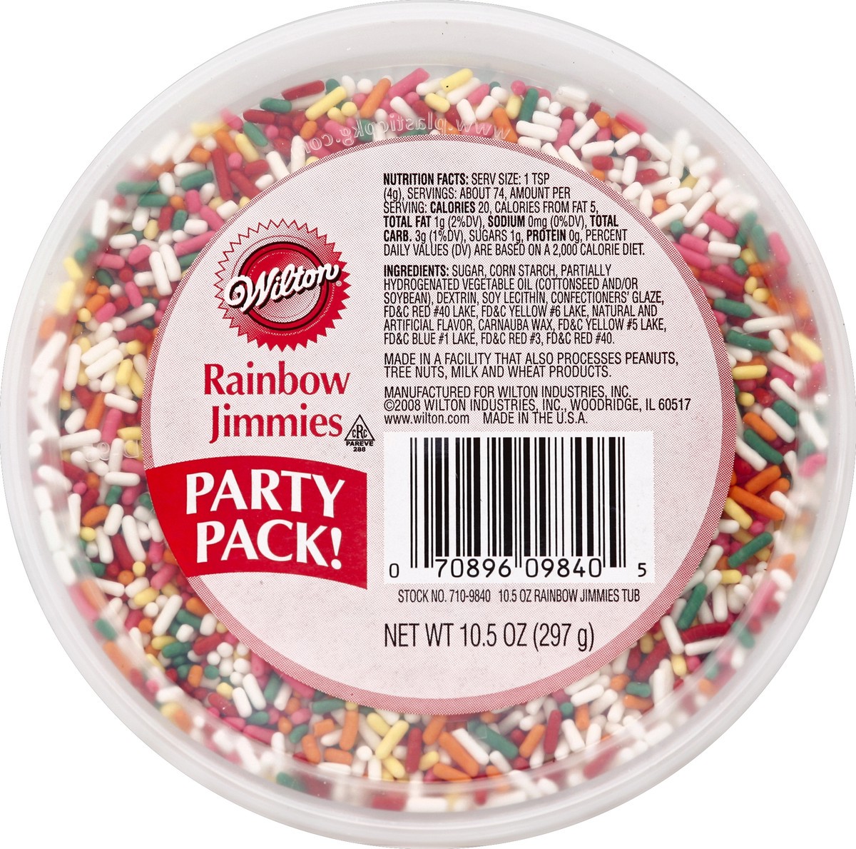 slide 2 of 3, Wilton Rainbow Jimmies Decorator Tub, 10.5 oz