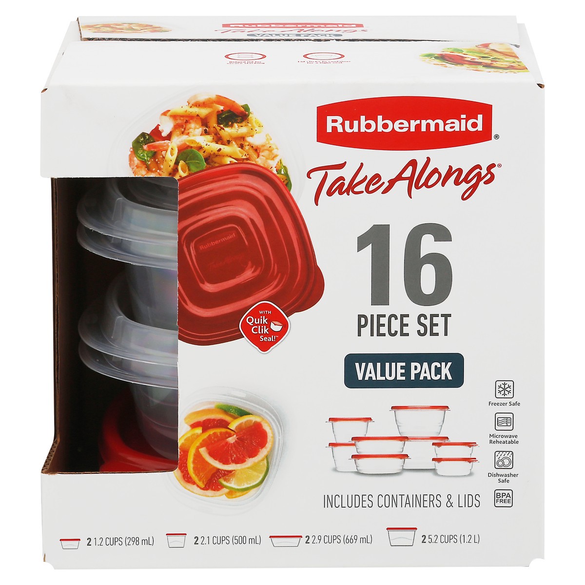 slide 1 of 12, Rubbermaid Take Along 16Pc Storage Set Ruby, 1 ct