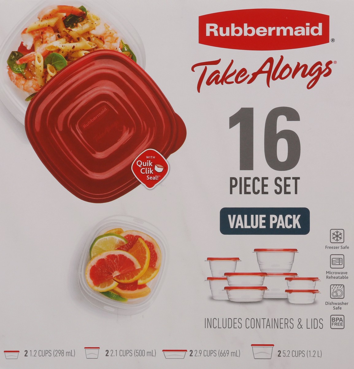 slide 3 of 12, Rubbermaid Take Along 16Pc Storage Set Ruby, 1 ct