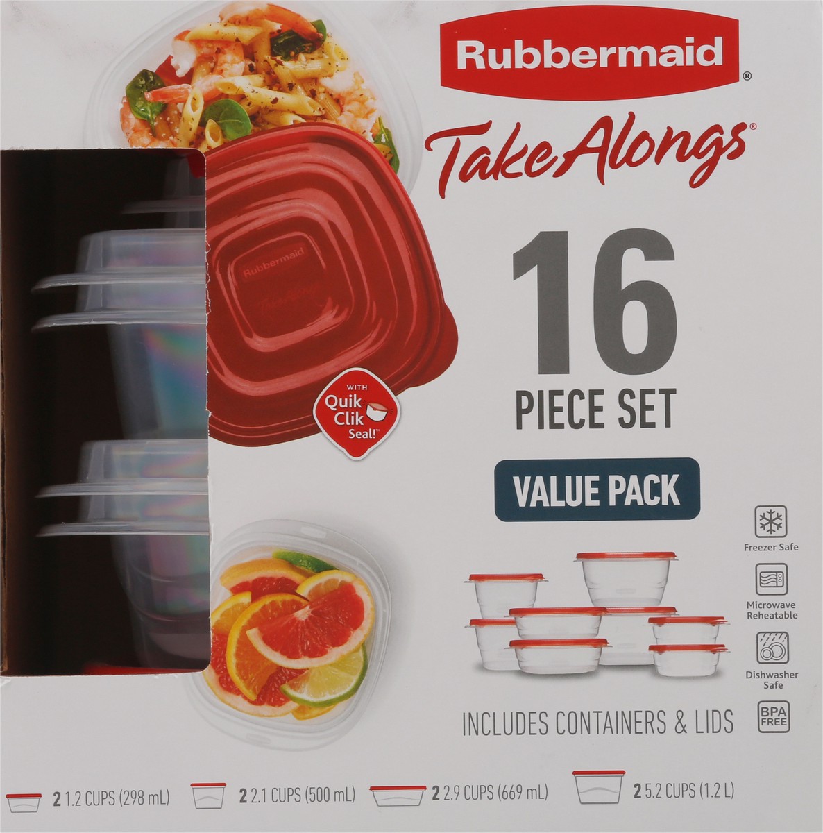 slide 7 of 12, Rubbermaid Take Along 16Pc Storage Set Ruby, 1 ct