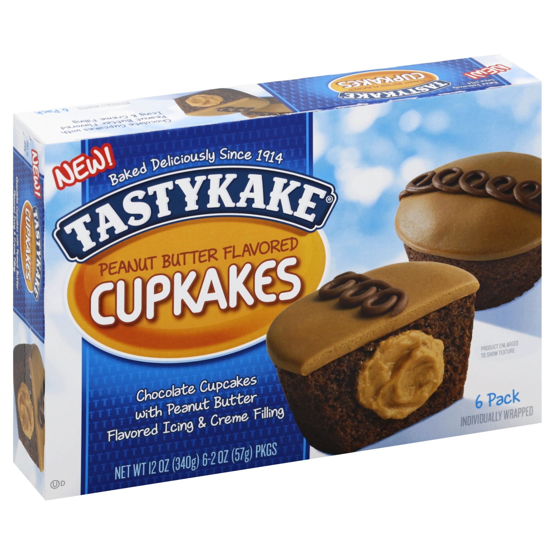 slide 1 of 8, Tastykake Peanut Butter Cupcakes, 12 oz