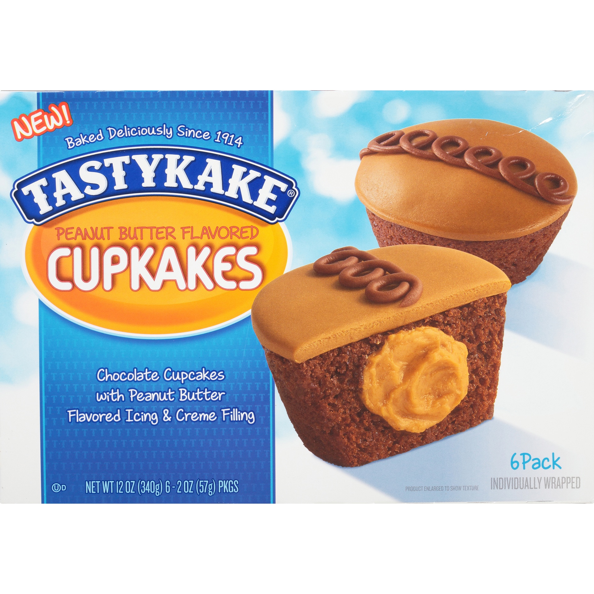 slide 6 of 8, Tastykake Peanut Butter Cupcakes, 12 oz