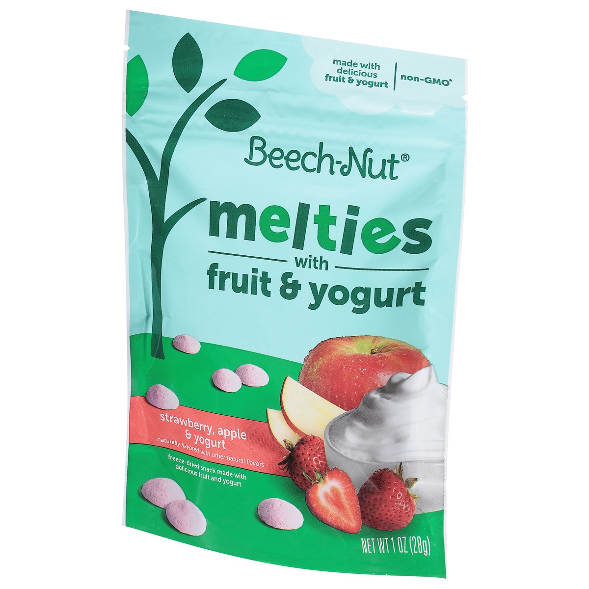 slide 7 of 9, Beech-Nut Stage 3 (from About 8 Months) Strawberry, Apple & Yogurt Melties with Fruit & Yogurt 1 oz, 1 oz