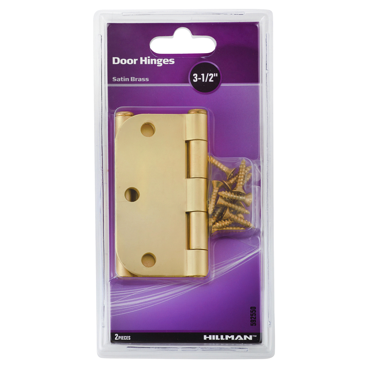 slide 1 of 1, Hillman Door Hinges Satin Brass, 3-1/2", 2 ct