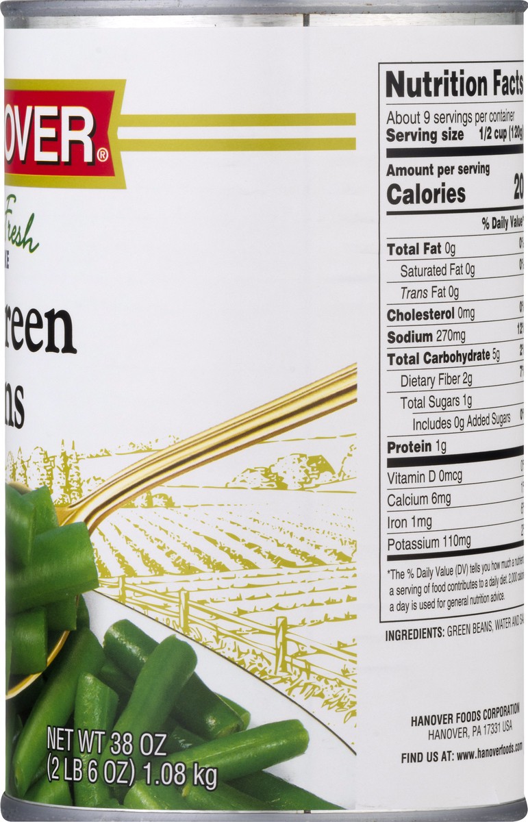 slide 9 of 12, Hanover Garden Fresh Blue Lake Cut Green Beans 38 oz, 38 oz