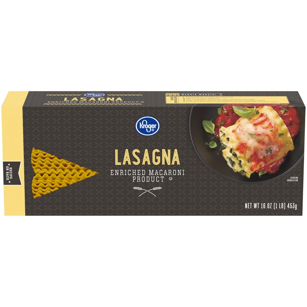 slide 3 of 3, Kroger Lasagna Pasta, 16 oz