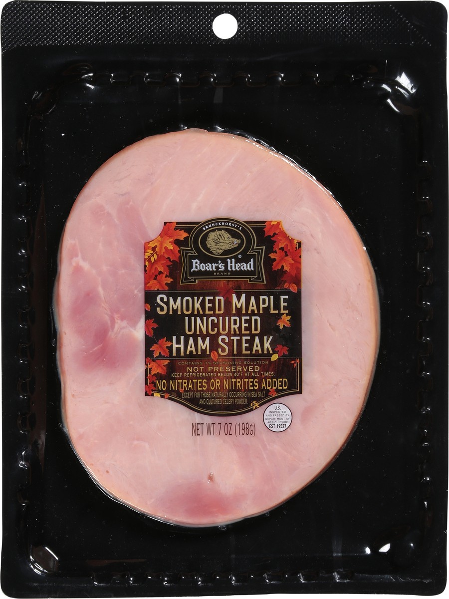 slide 6 of 9, Boar's Head Smoked Maple Uncured Ham Steak, 7 oz